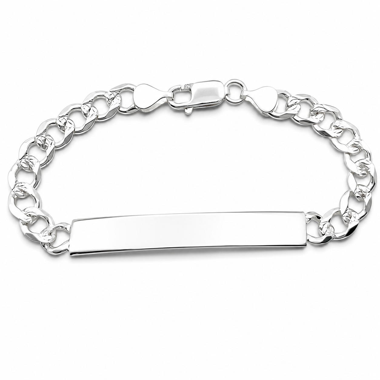 Esclava Cubana Diamantada 6mm Plata Ley 925