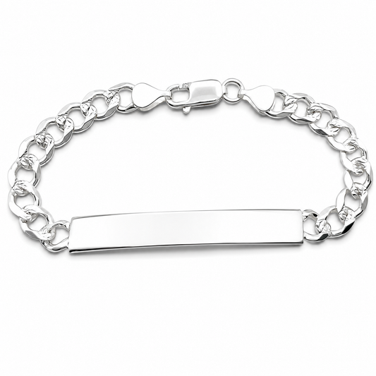 Esclava Cubana Diamantada 6mm Plata Ley 925