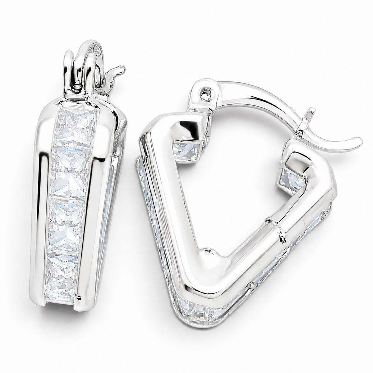 Hugguies Zirconia Triangulo Plata Ley 925