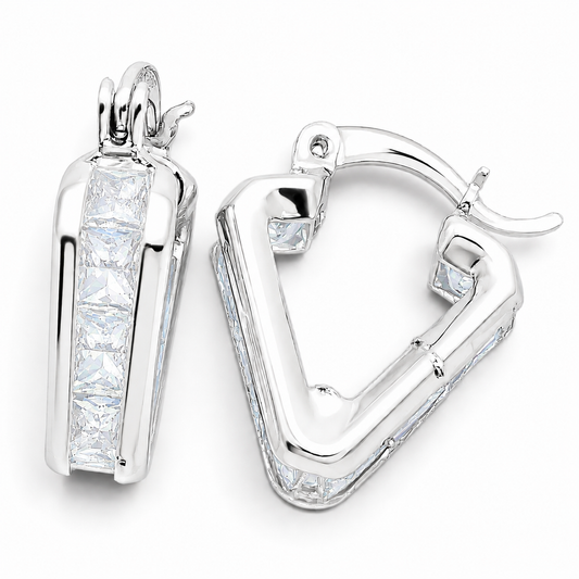 Hugguies Zirconia Triangulo Plata Ley 925