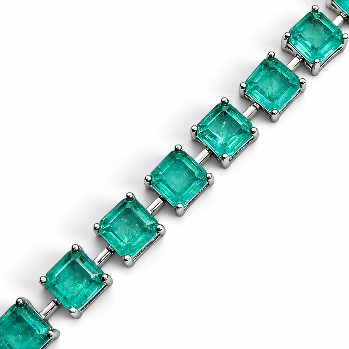 Pulsera Cuadro Aqua Turmalina Plata Ley 925