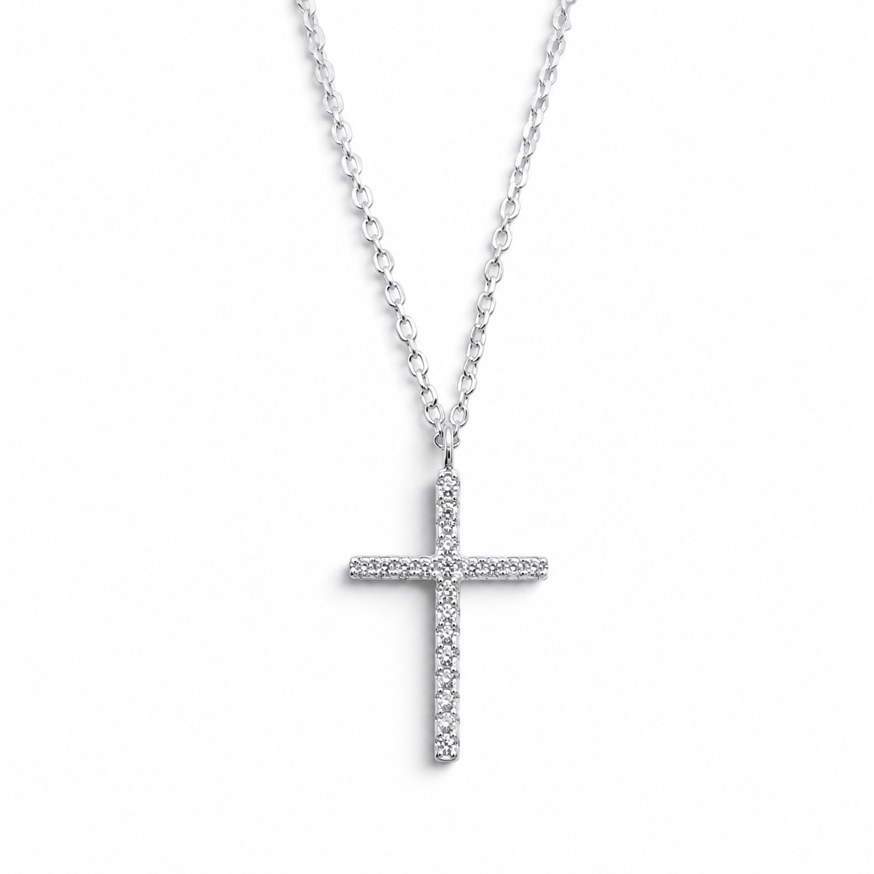 Collar Cruz Plata Ley 925