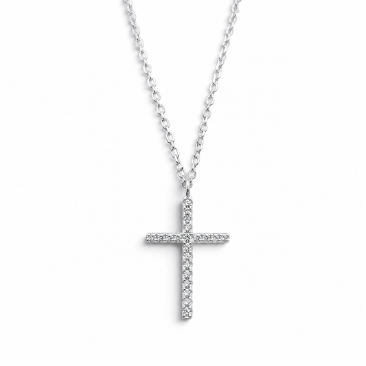 Collar Cruz Plata Ley 925