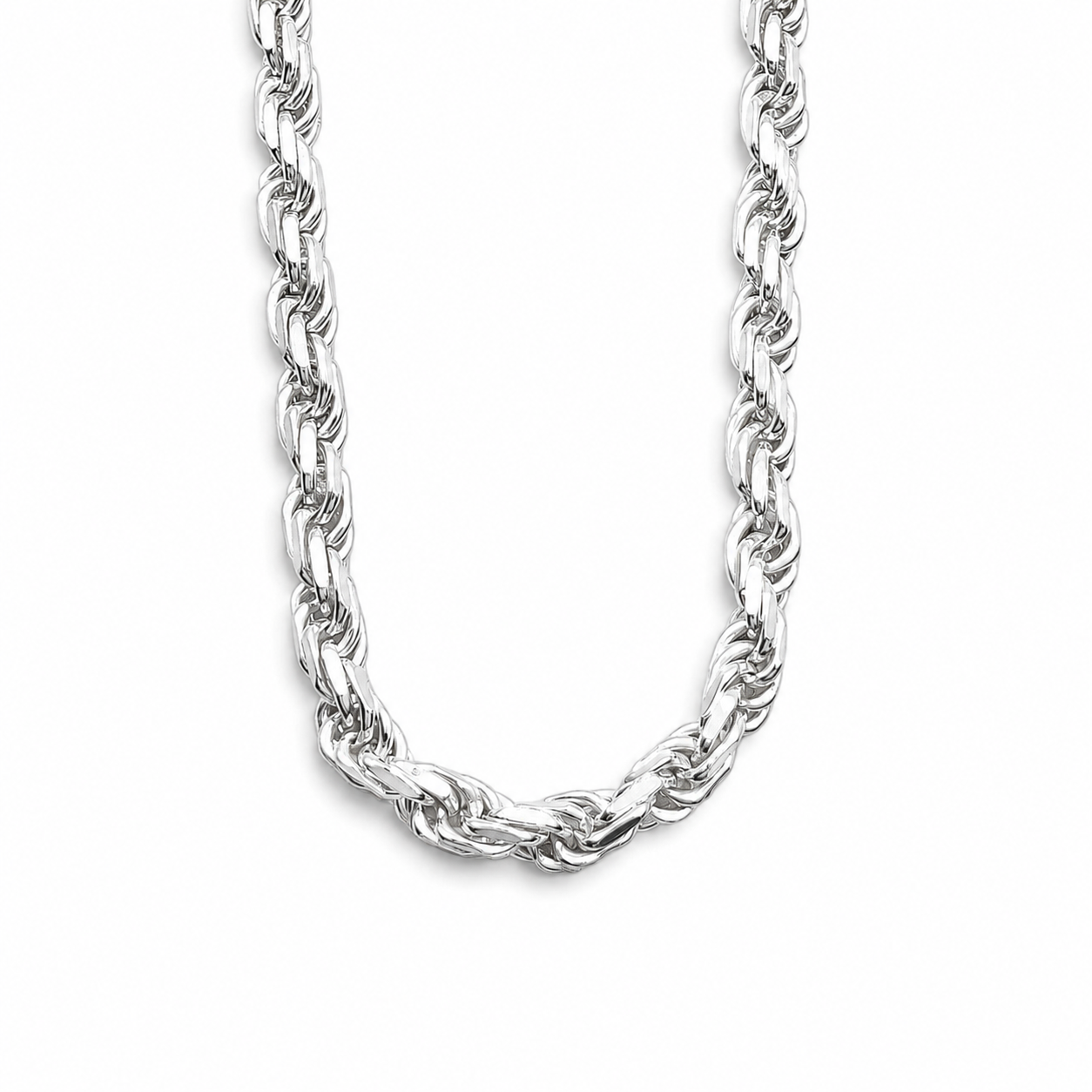 Cadena Torzal 4mm Plata Ley 925