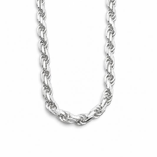 Cadena Torzal 4mm Plata Ley 925