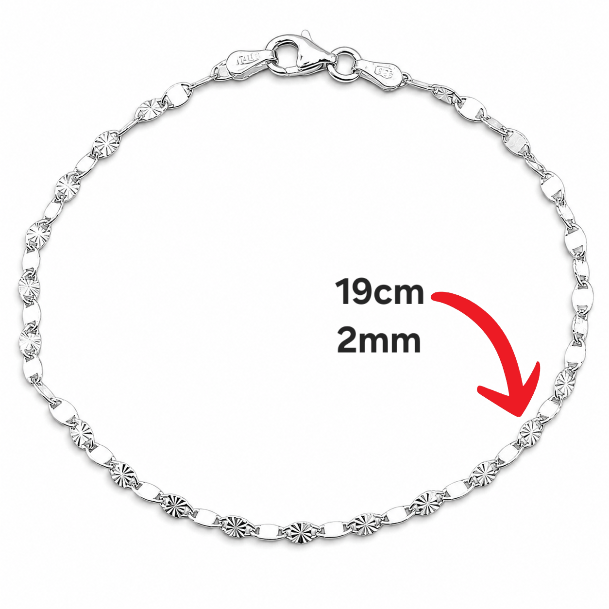 Pulsera Planchada Sol Plata Ley 925