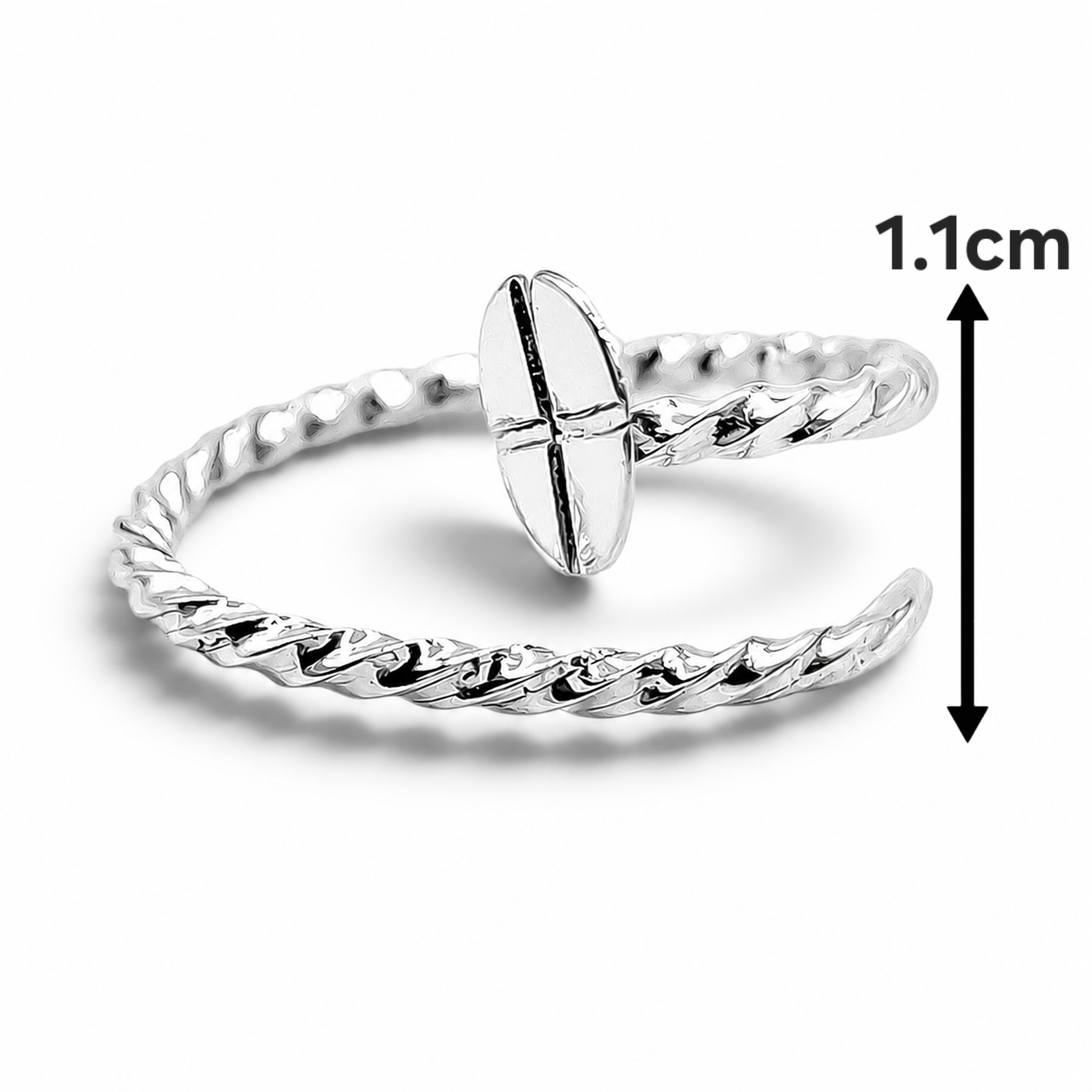 Anillo Clavo Torzal Plata Ley 925