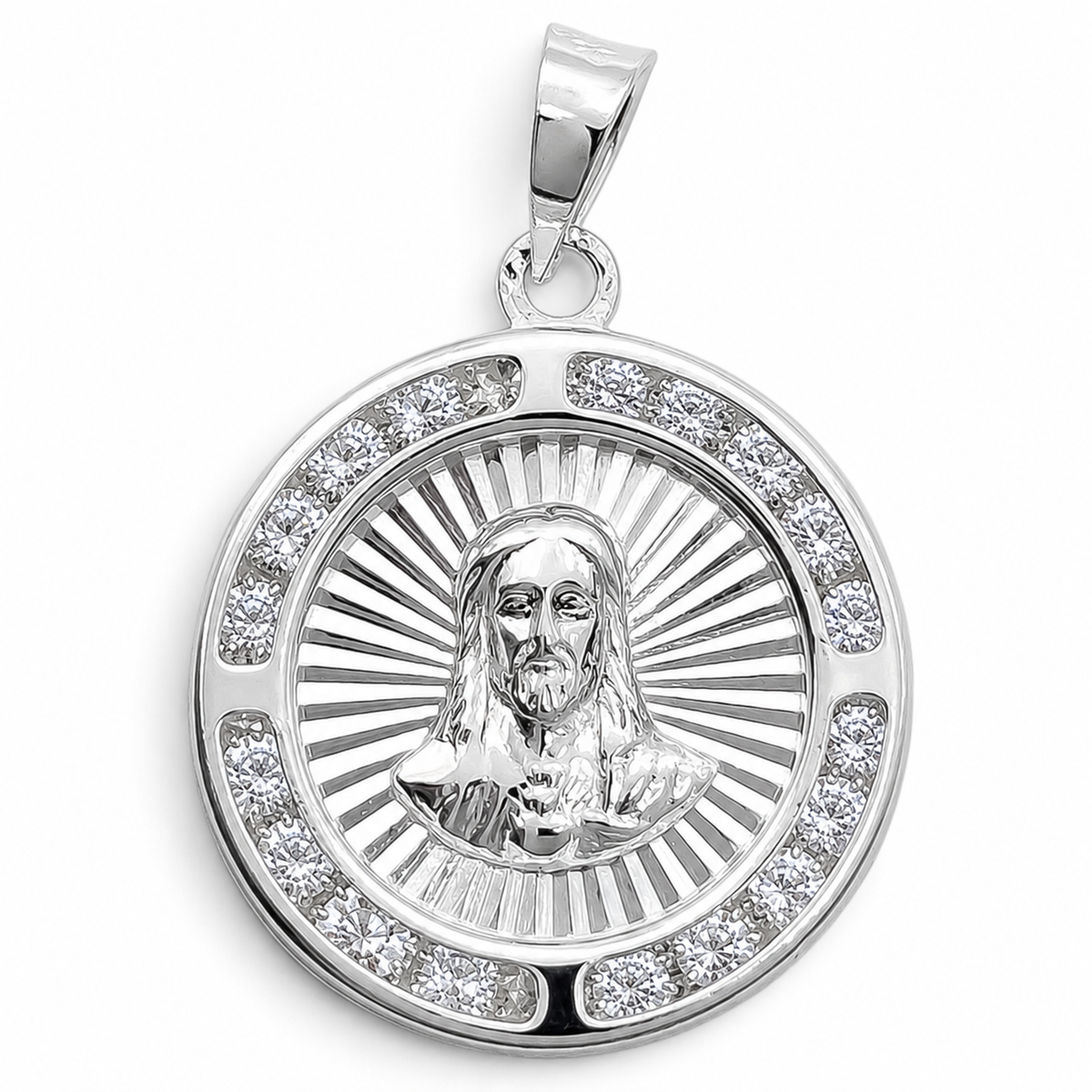 Dije Medalla Sagrado Corazon Plata Ley 925
