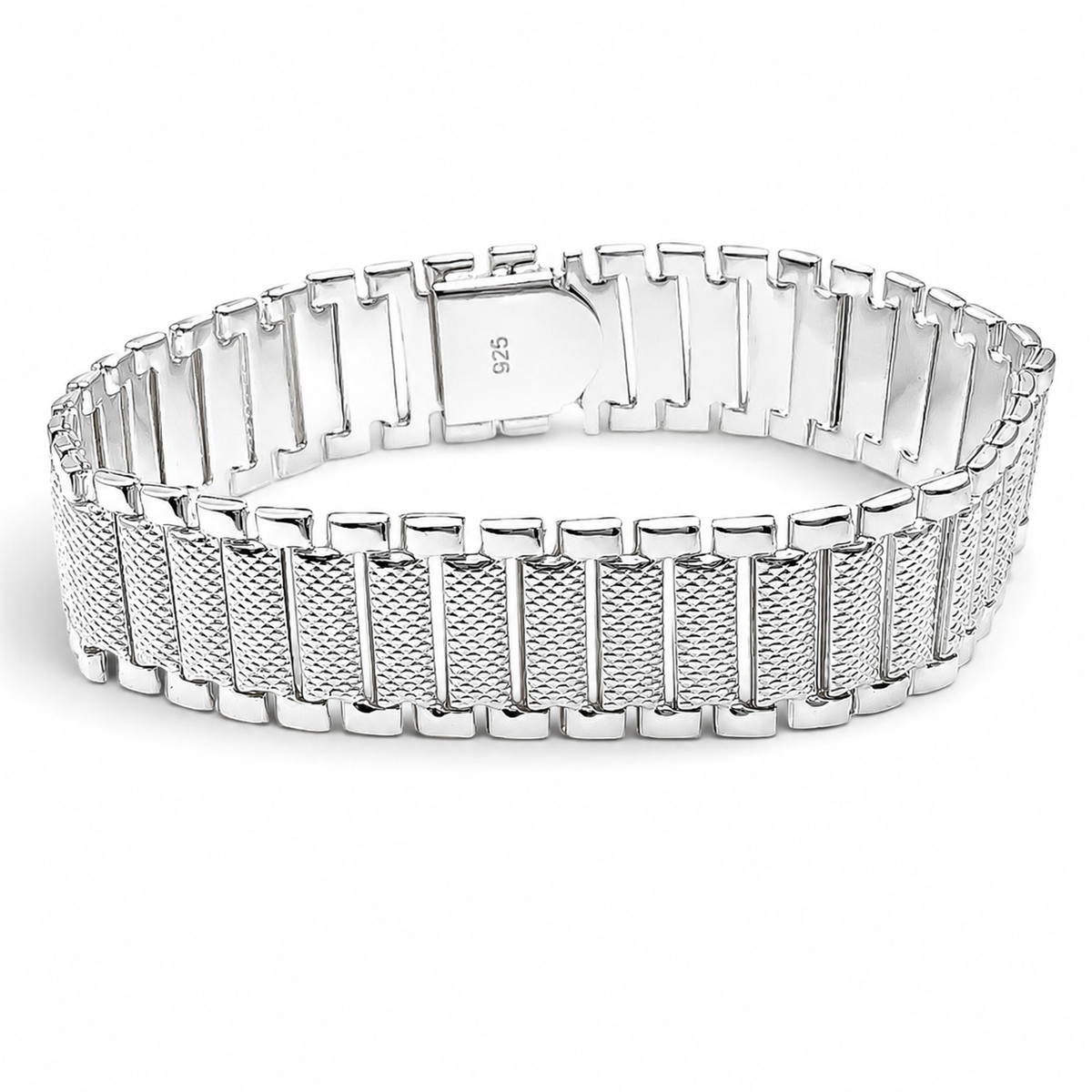 Pulso Corona Grueso 1.5cm Plata Ley 925