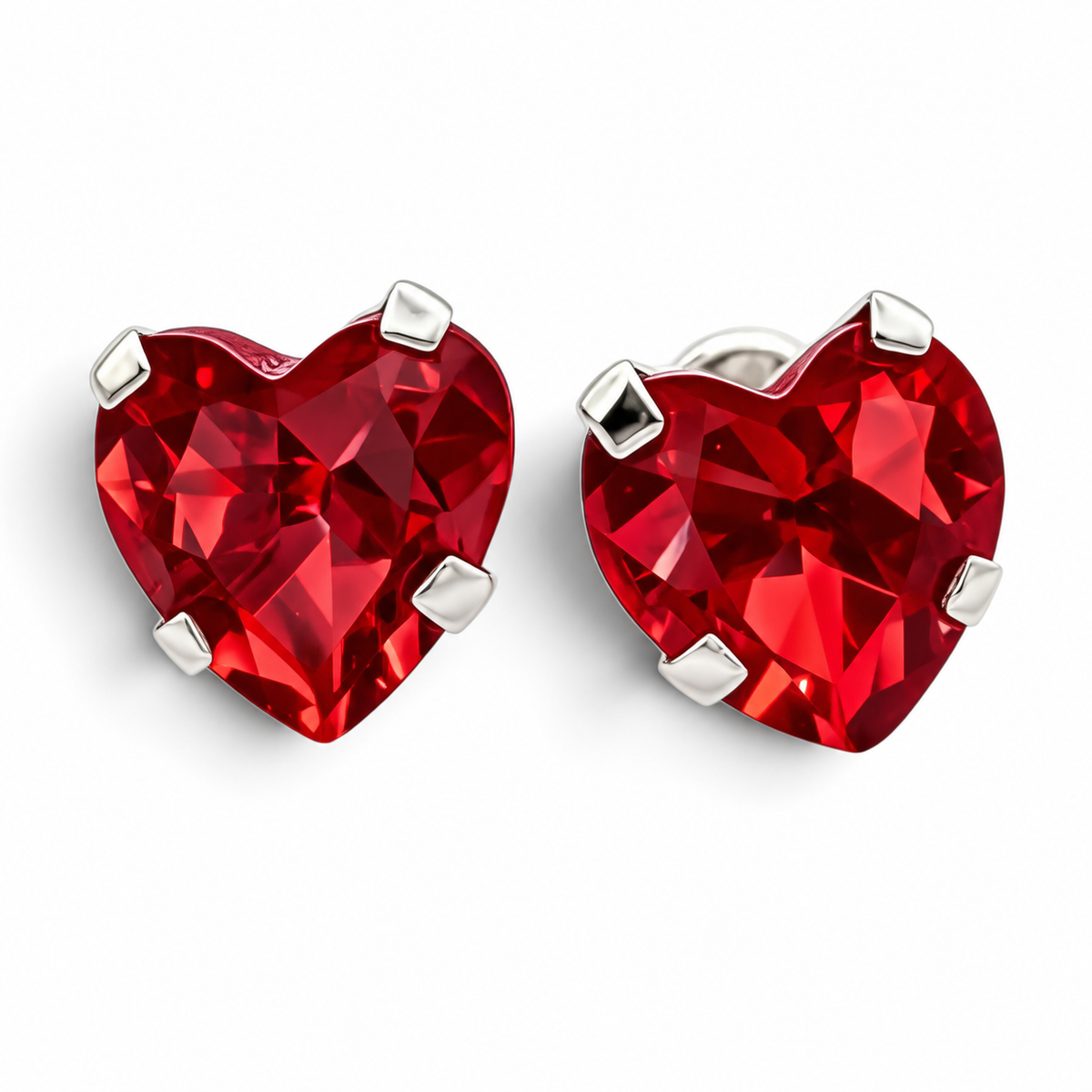 Broquel Corazon Rojo Plata Ley 925
