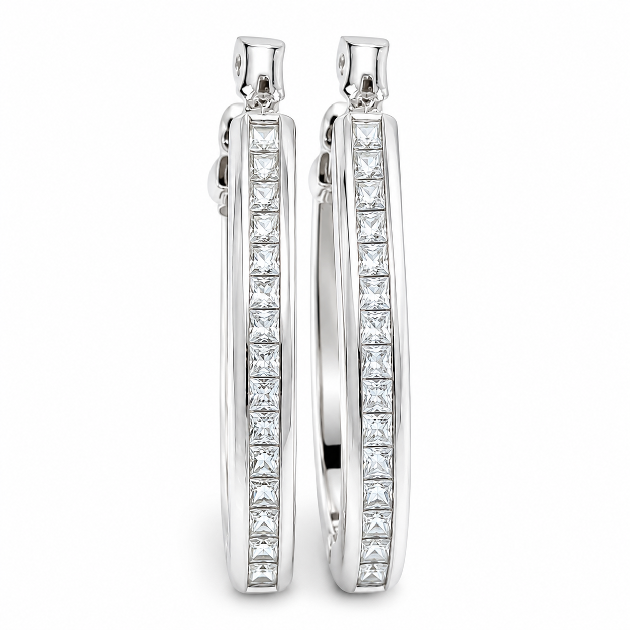 Arracada Zirconia Mediana Plata Ley 925