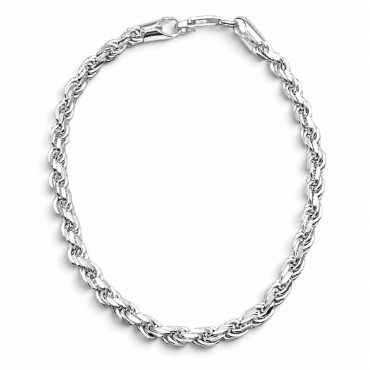 Pulso Torzal 4mm Plata Ley 925