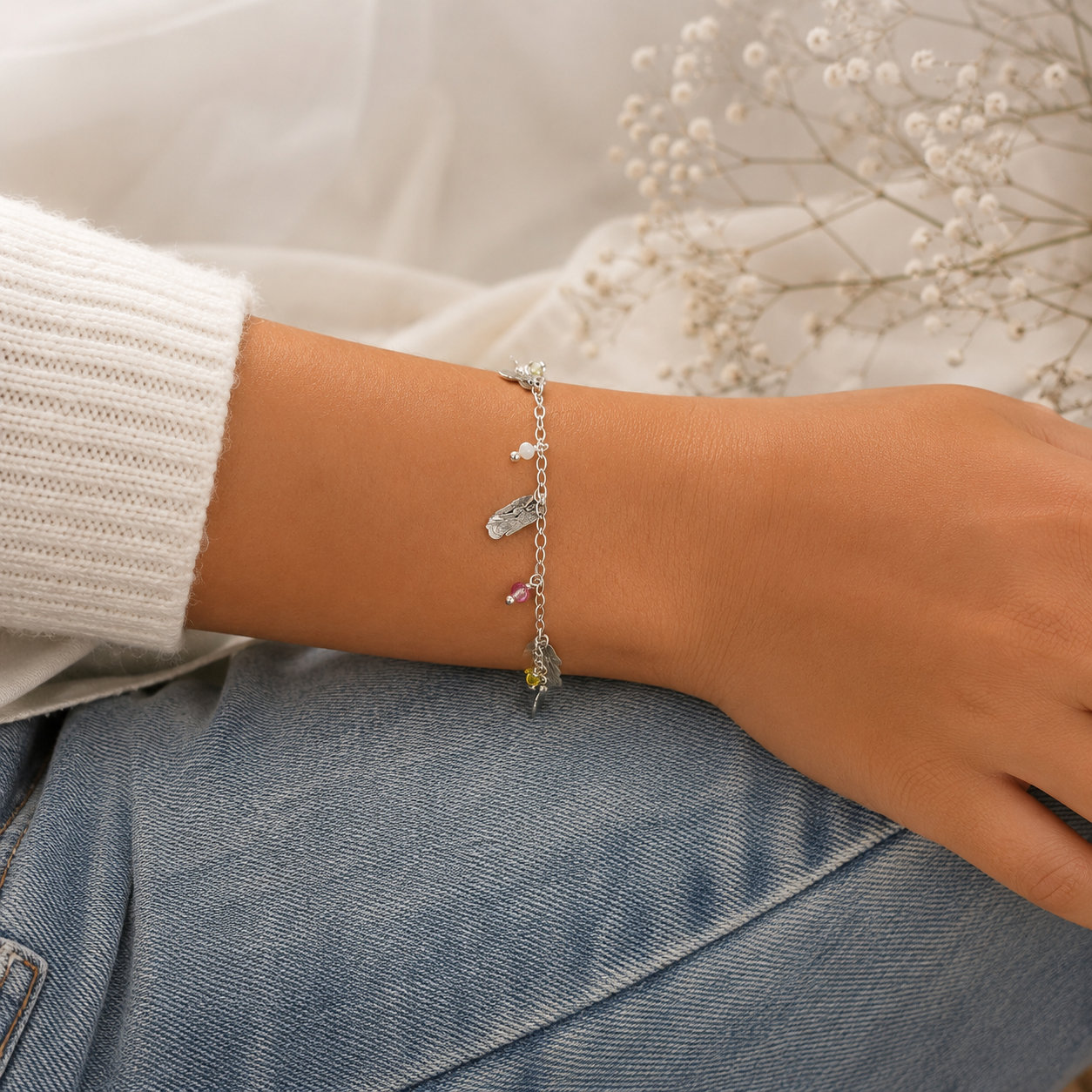 Pulsera Angeles Plata Ley 925