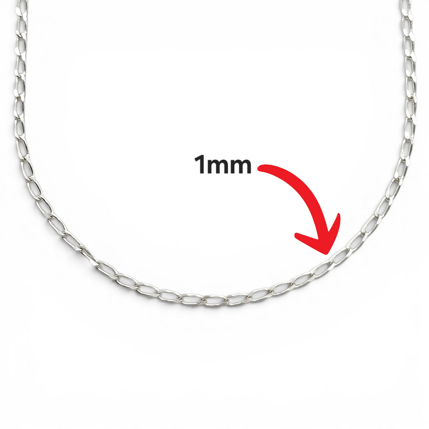 Cadena Semilla 1mm Plata Ley 925