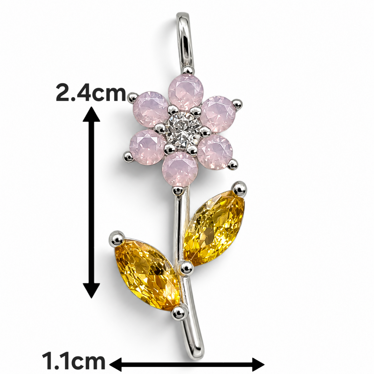 Dije Flor Opalo Zirconia Plata Ley 925