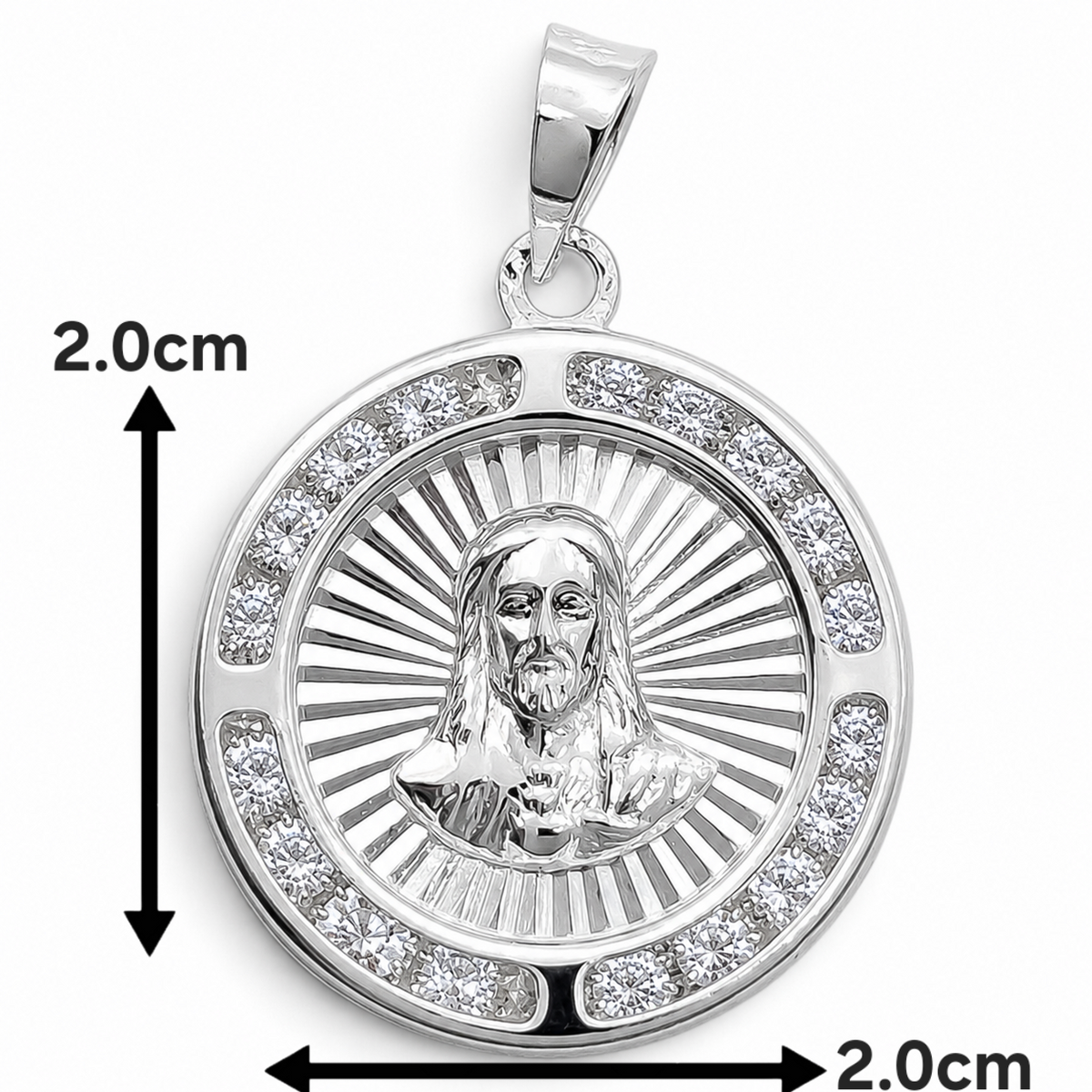 Dije Medalla Sagrado Corazon Plata Ley 925