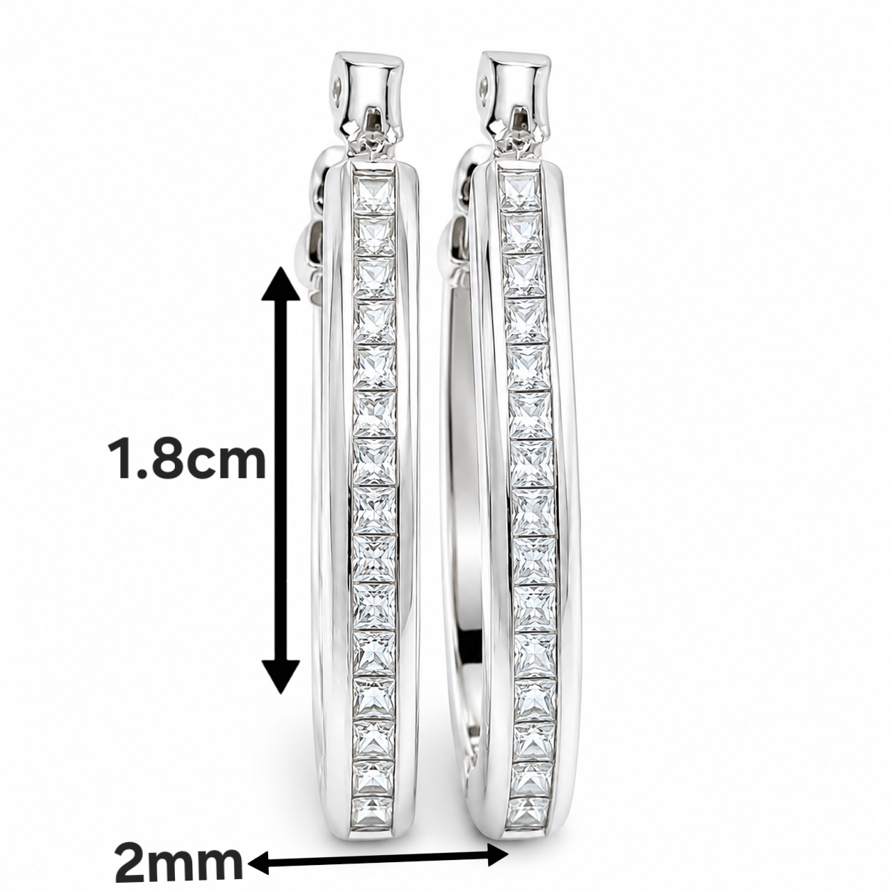 Arracada Zirconia Mediana Plata Ley 925