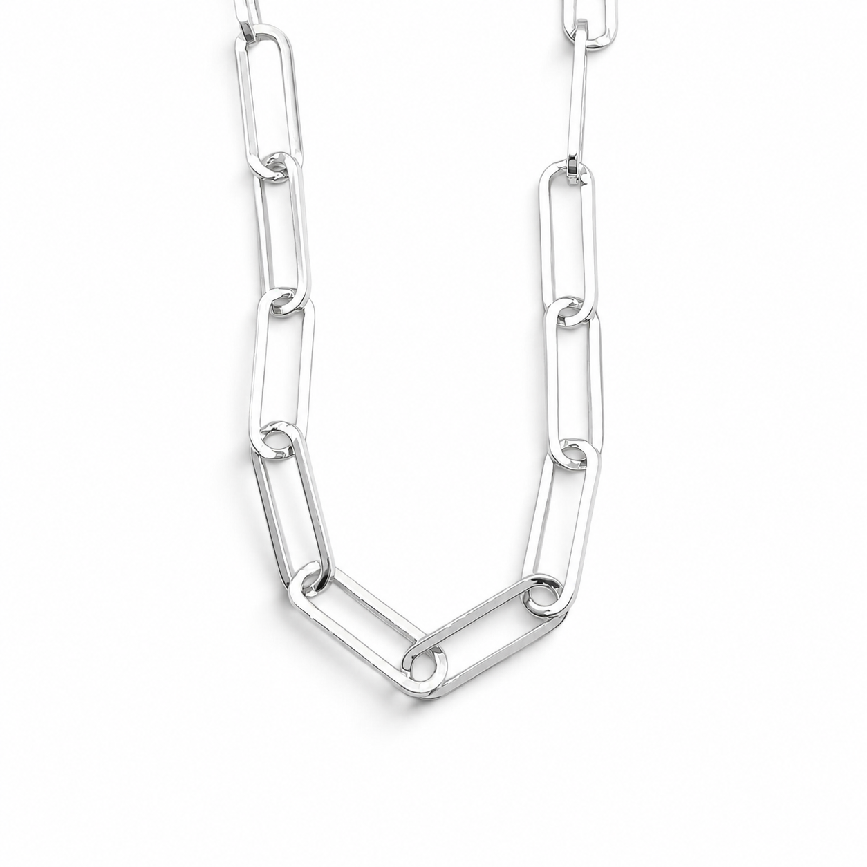 Cadena Clip 4mm Plata Ley 925