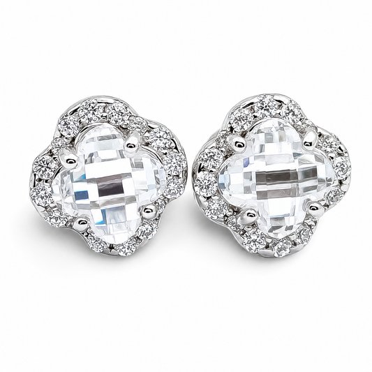 Arete Van Zirconia Plata Ley 925
