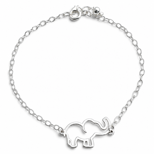 Pulsera Elefante Plata Ley 925