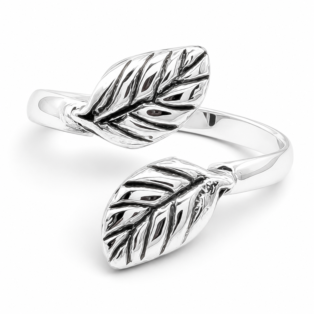 Anillo Hojitas Plata Ley 925