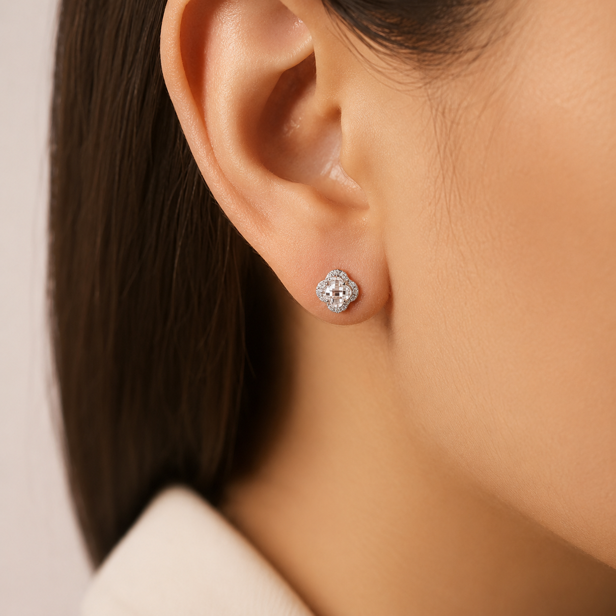 Arete Van Zirconia Plata Ley 925