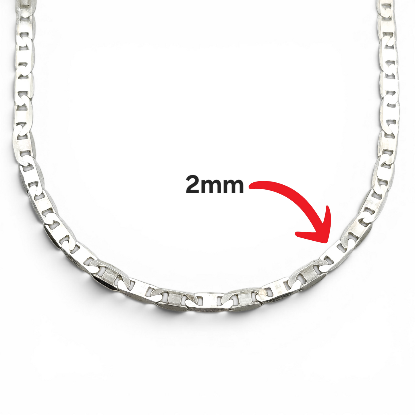 Cadena Gucci Lisa 2mm Plata Ley 925