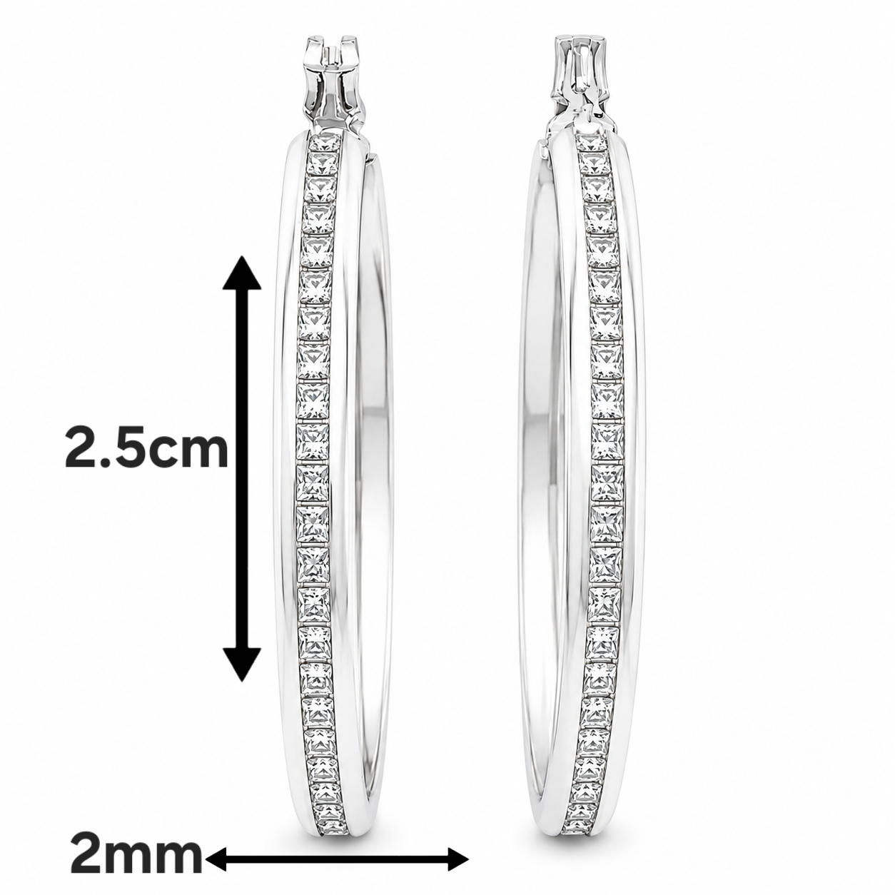 Arracada Zirconia Grande Plata Ley 925