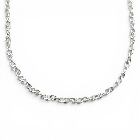 Cadena Cubana Torzal 1mm Plata Ley 925 34
