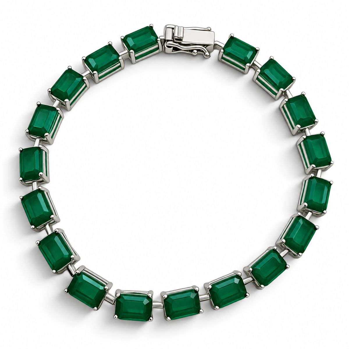 Pulsera Verde Turmalina Plata Ley 925