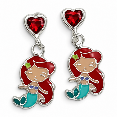 Broquel Sirena Rojo Plata Ley 925