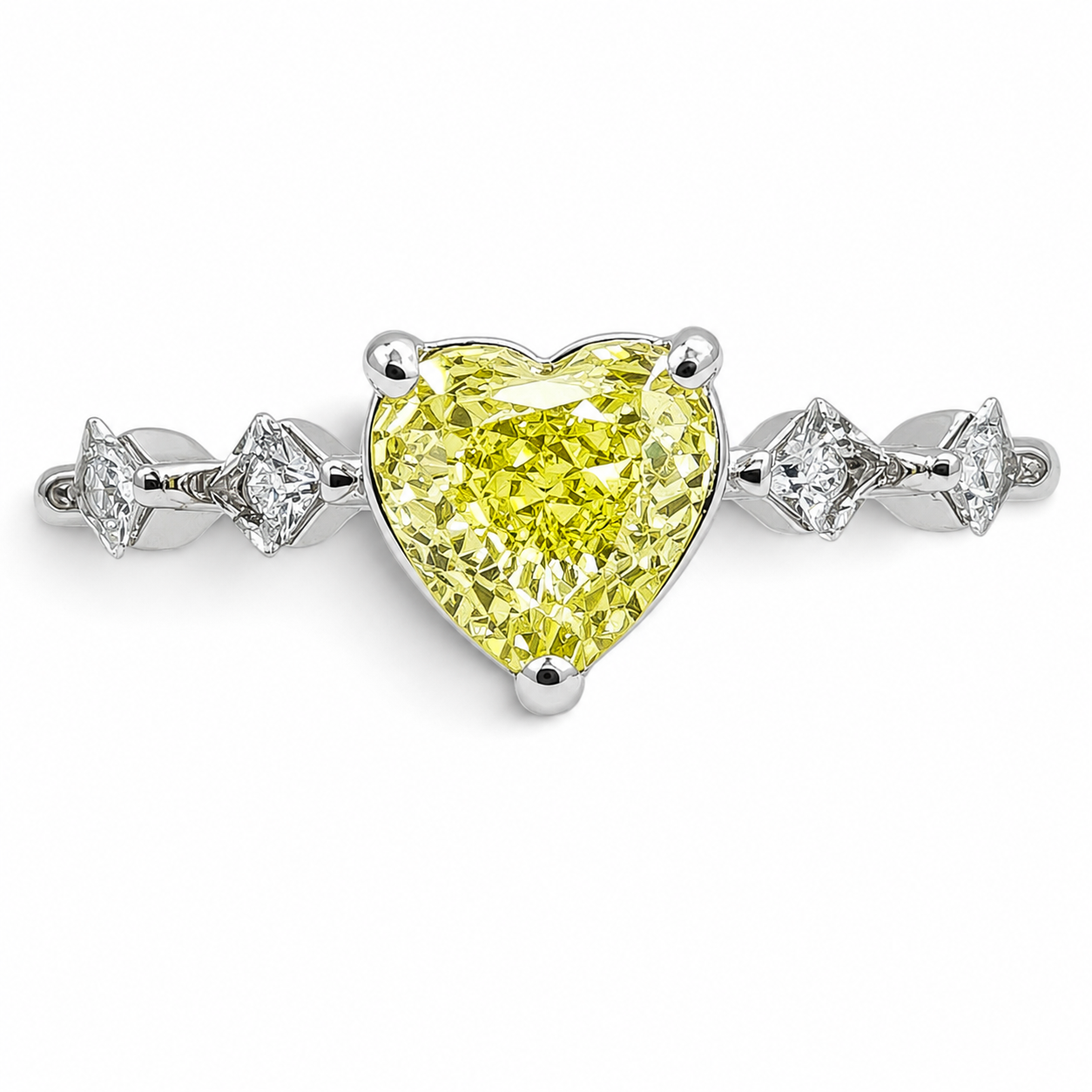 Anillo Corazon Zirconia Verde Limon Plata Ley 925