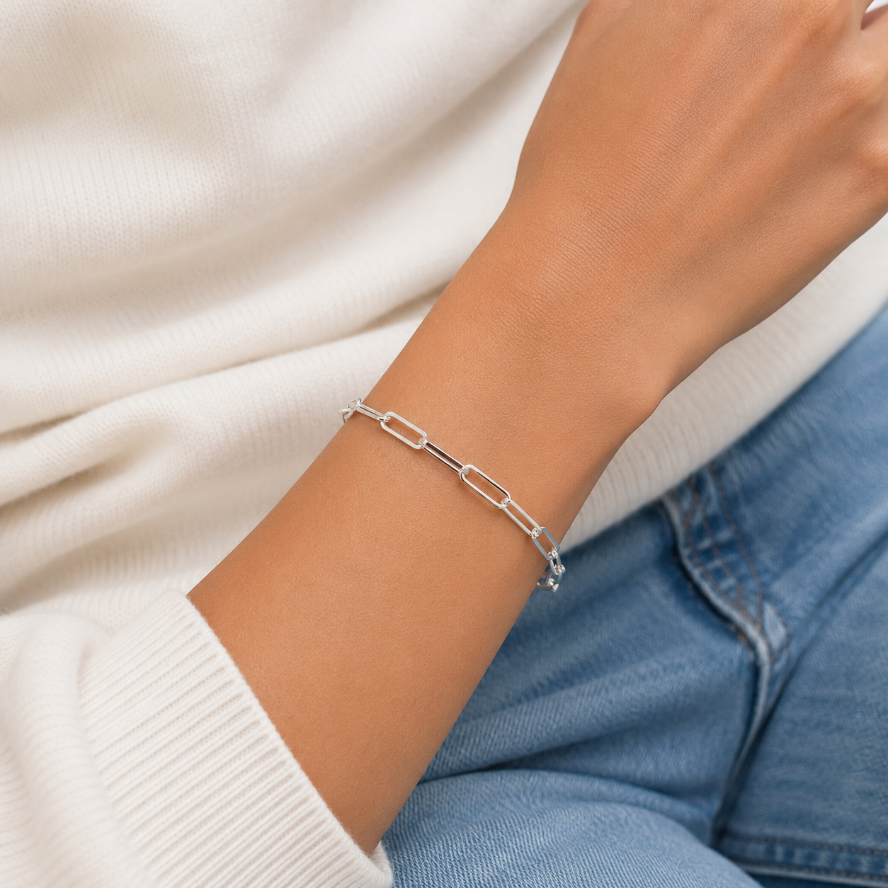Pulsera Clip Plata Ley 925