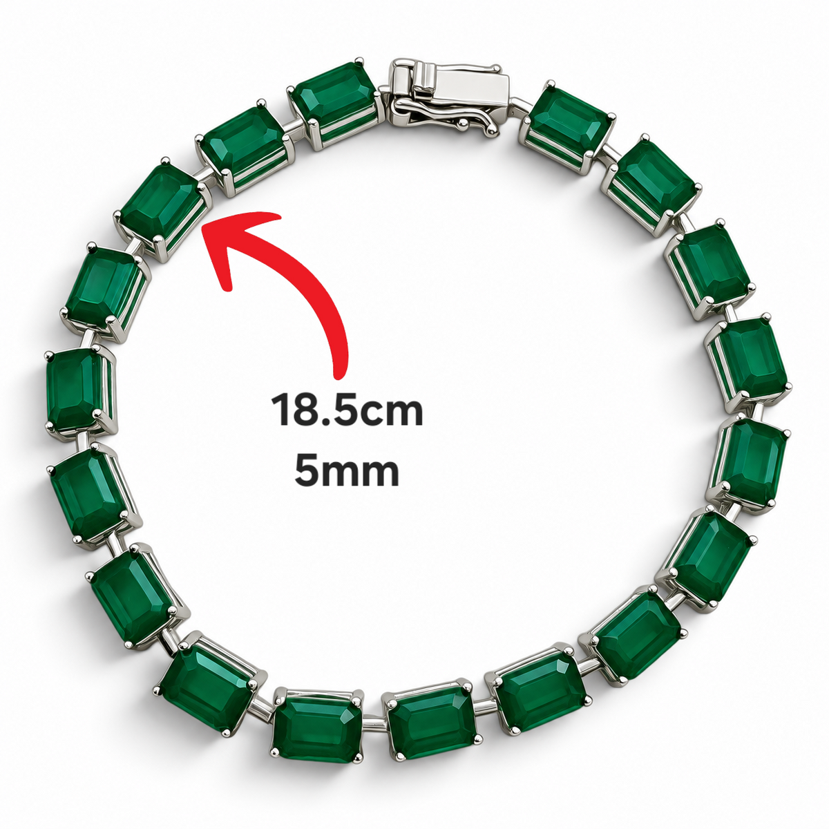 Pulsera Verde Turmalina Plata Ley 925