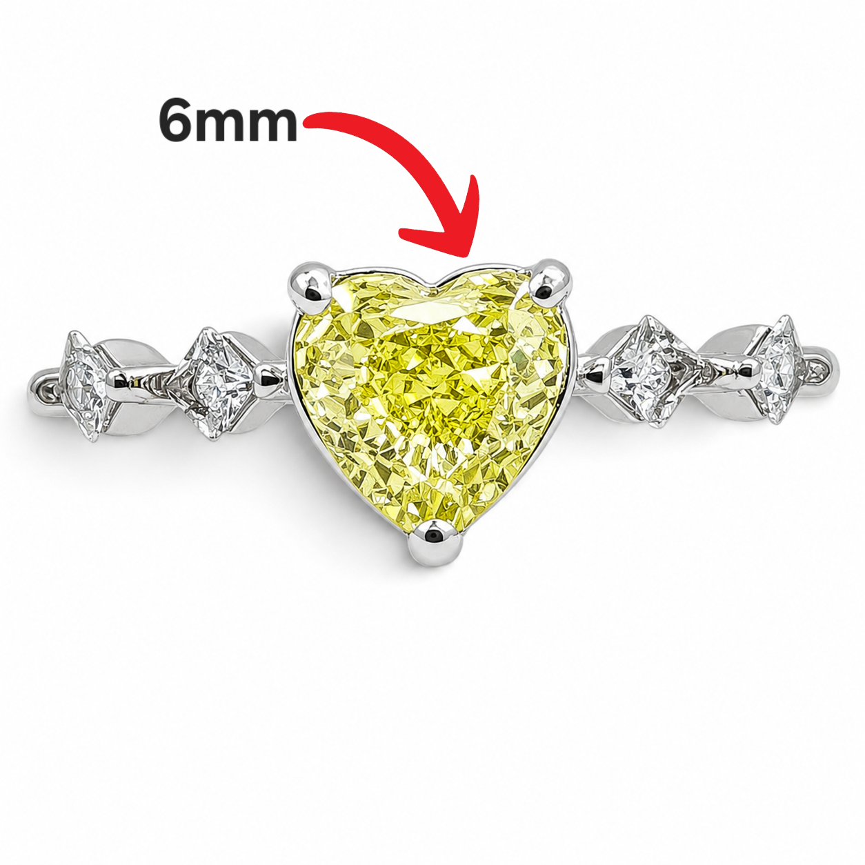 Anillo Corazon Zirconia Verde Limon Plata Ley 925
