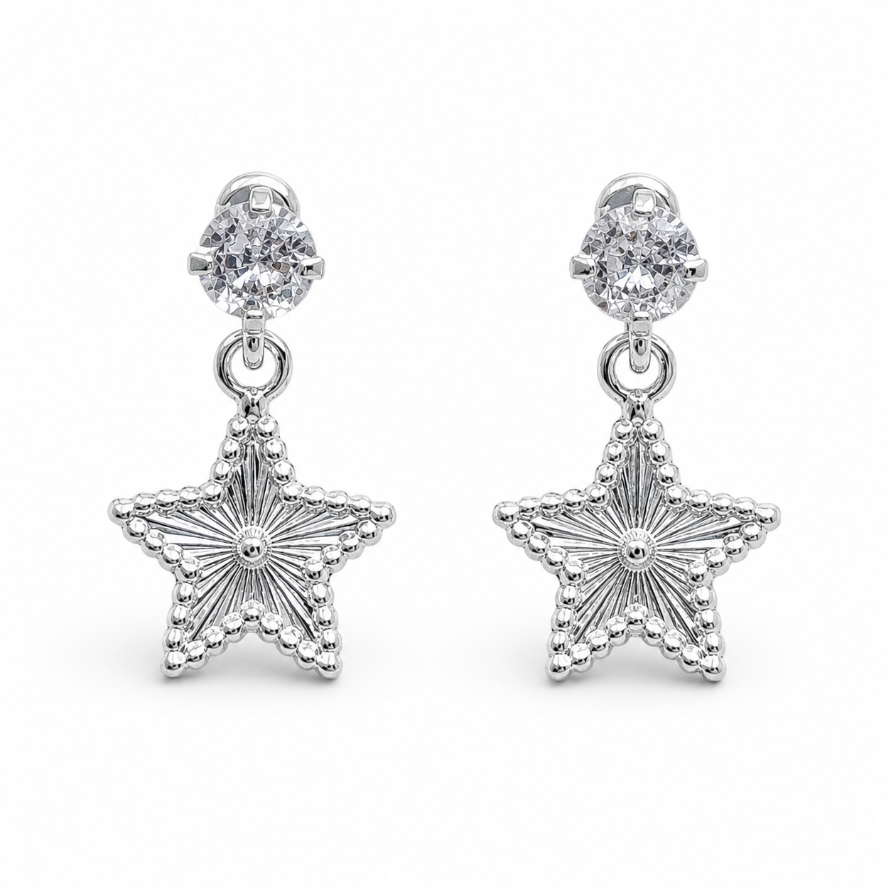 Broquel Estrella Diamantado Plata Ley 925