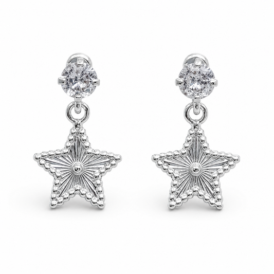 Broquel Estrella Diamantado Plata Ley 925