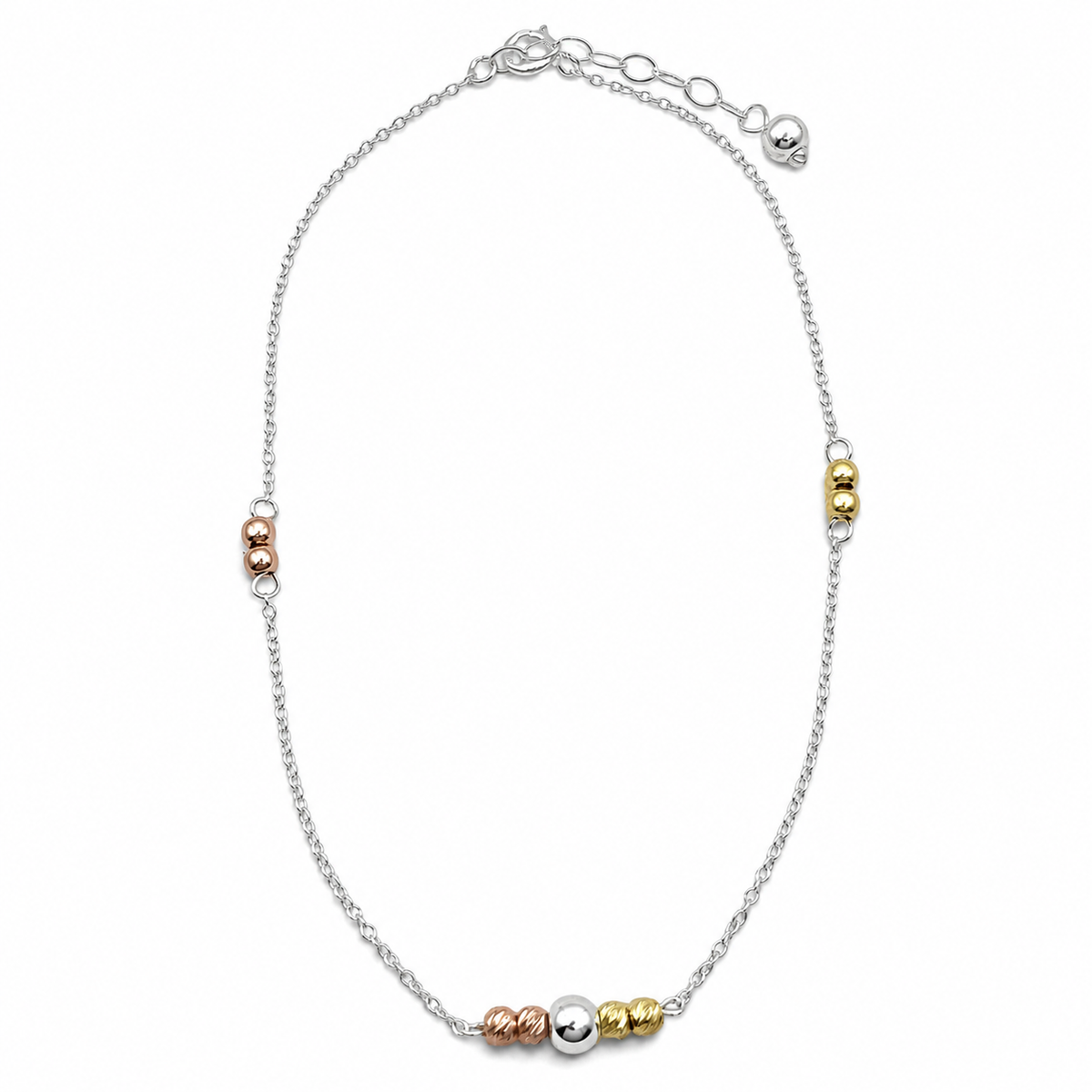 Tobillera Tricolor Plata Ley 925