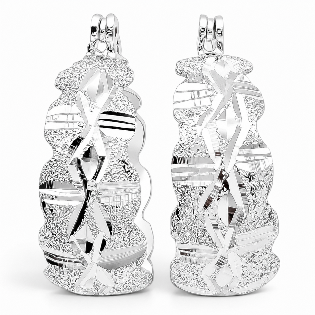 Arracada Diamantada Plata Ley 925