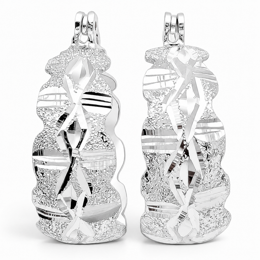 Arracada Diamantada Plata Ley 925