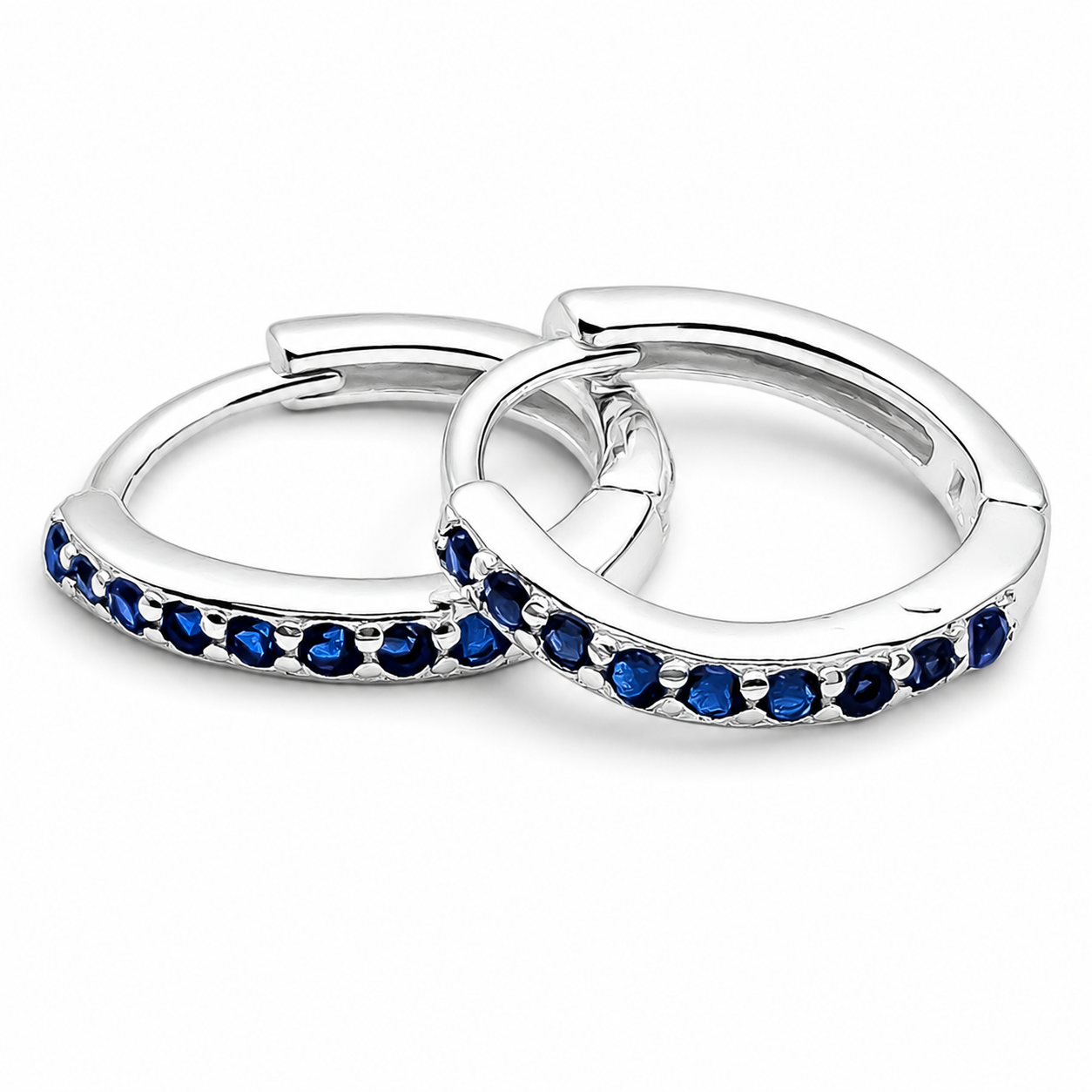 Hugguies Chica Zirconia Azul Plata Ley 925