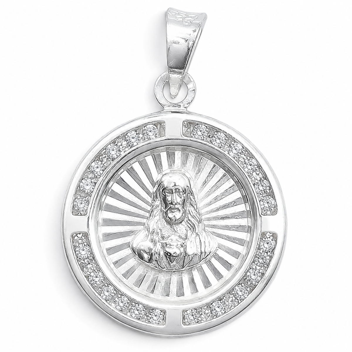 Dije Medalla Sagrado Corazon Chico Plata Ley 925