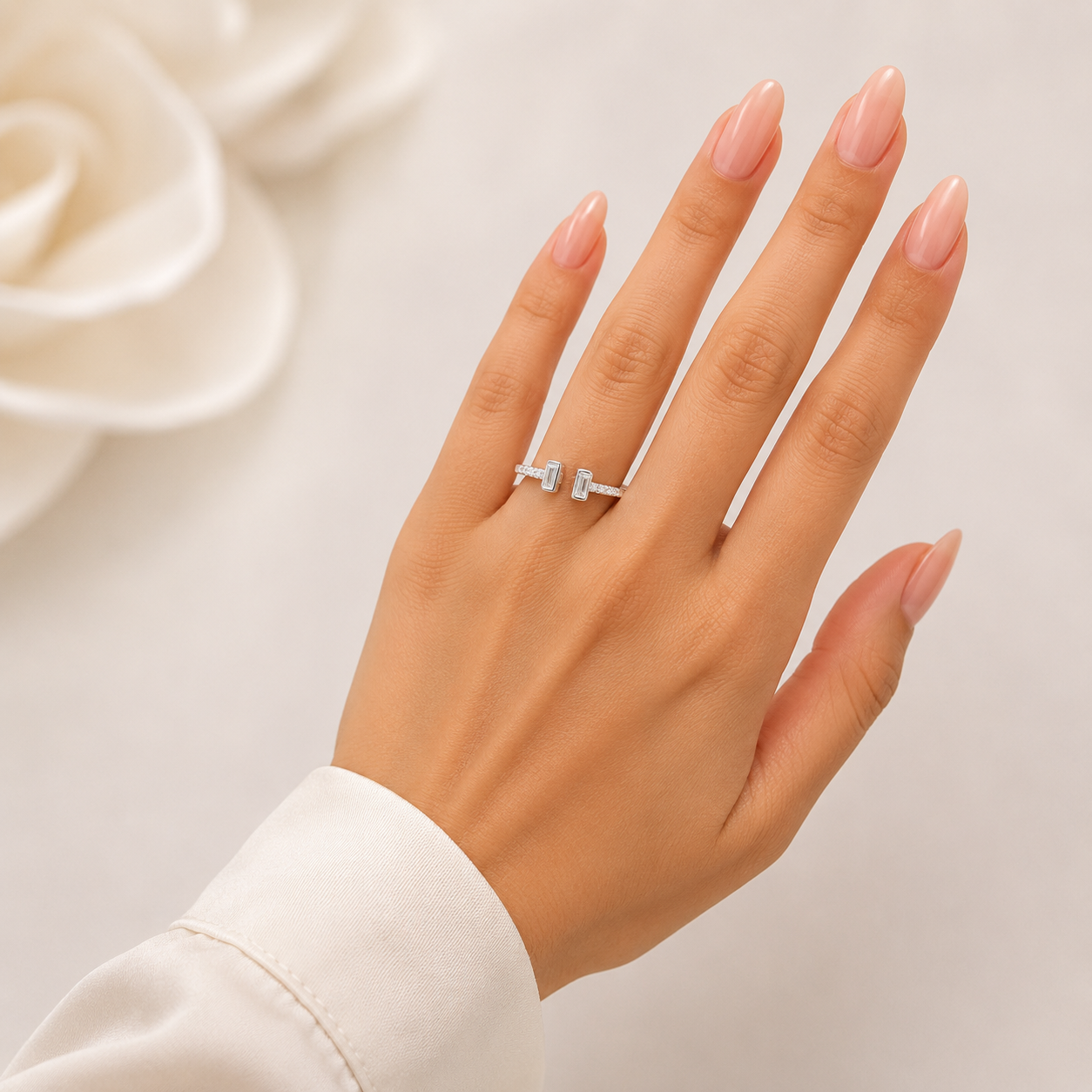 Anillo Zirconia Ajustable Plata Ley 925
