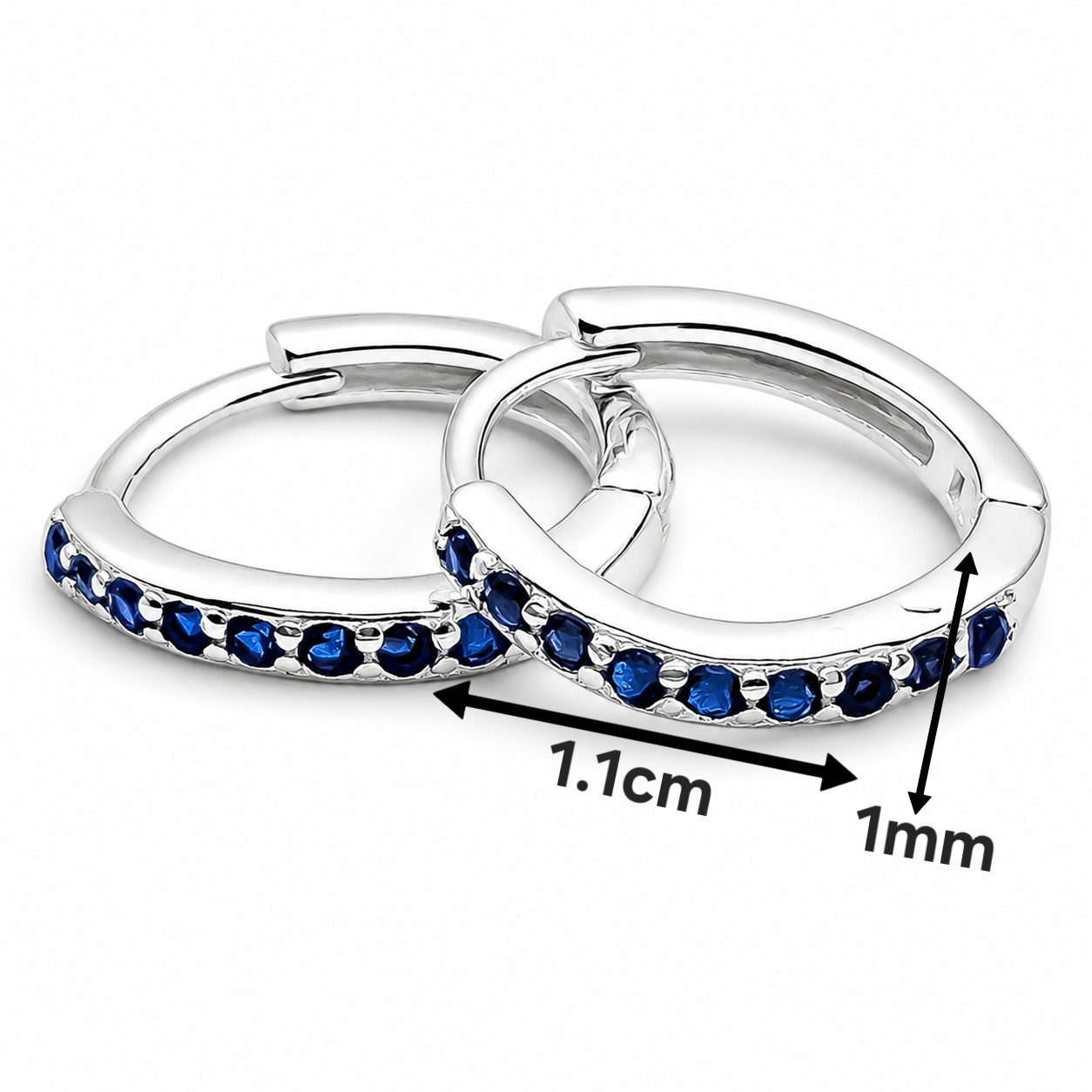 Hugguies Chica Zirconia Azul Plata Ley 925