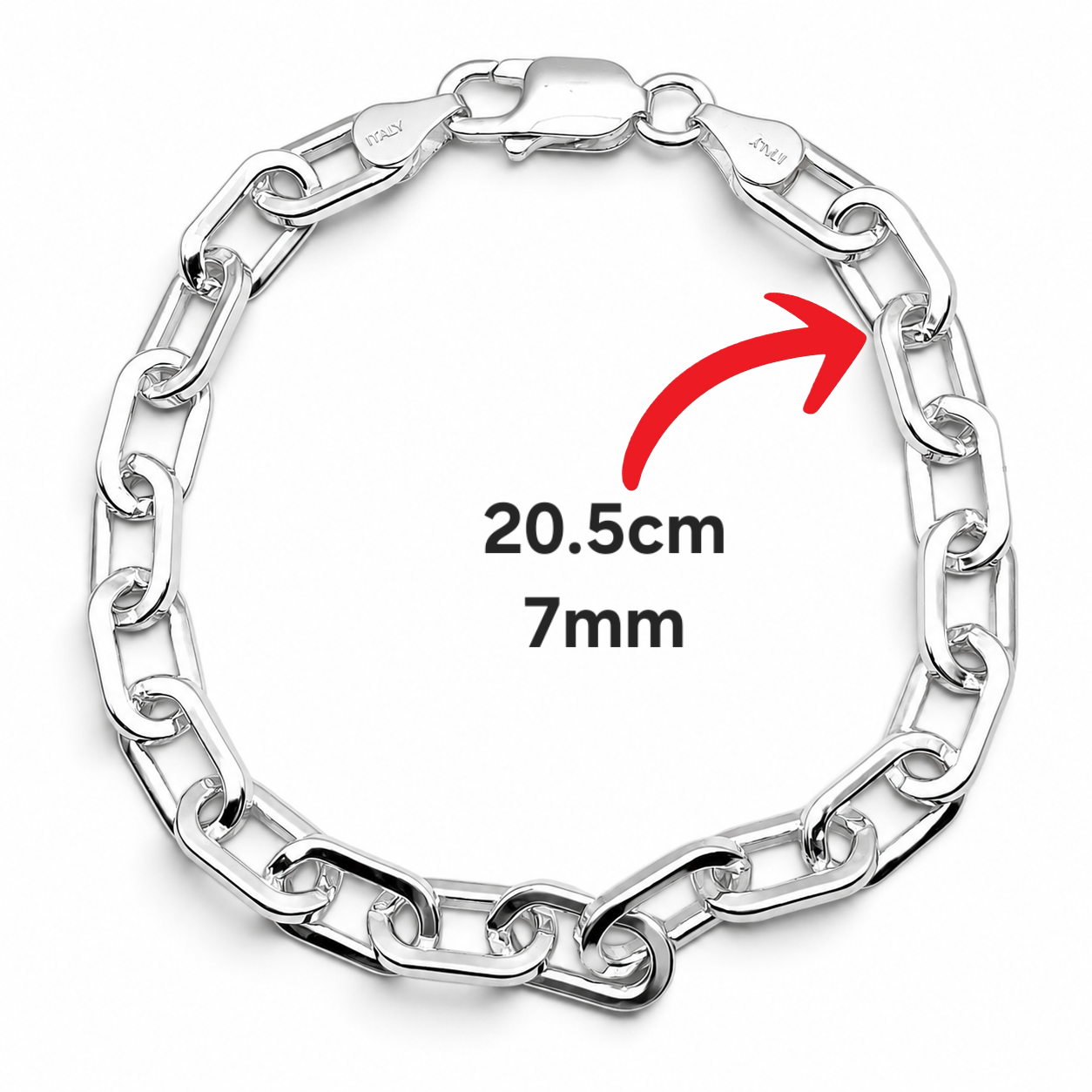 Pulso 7mm Plata Ley 925