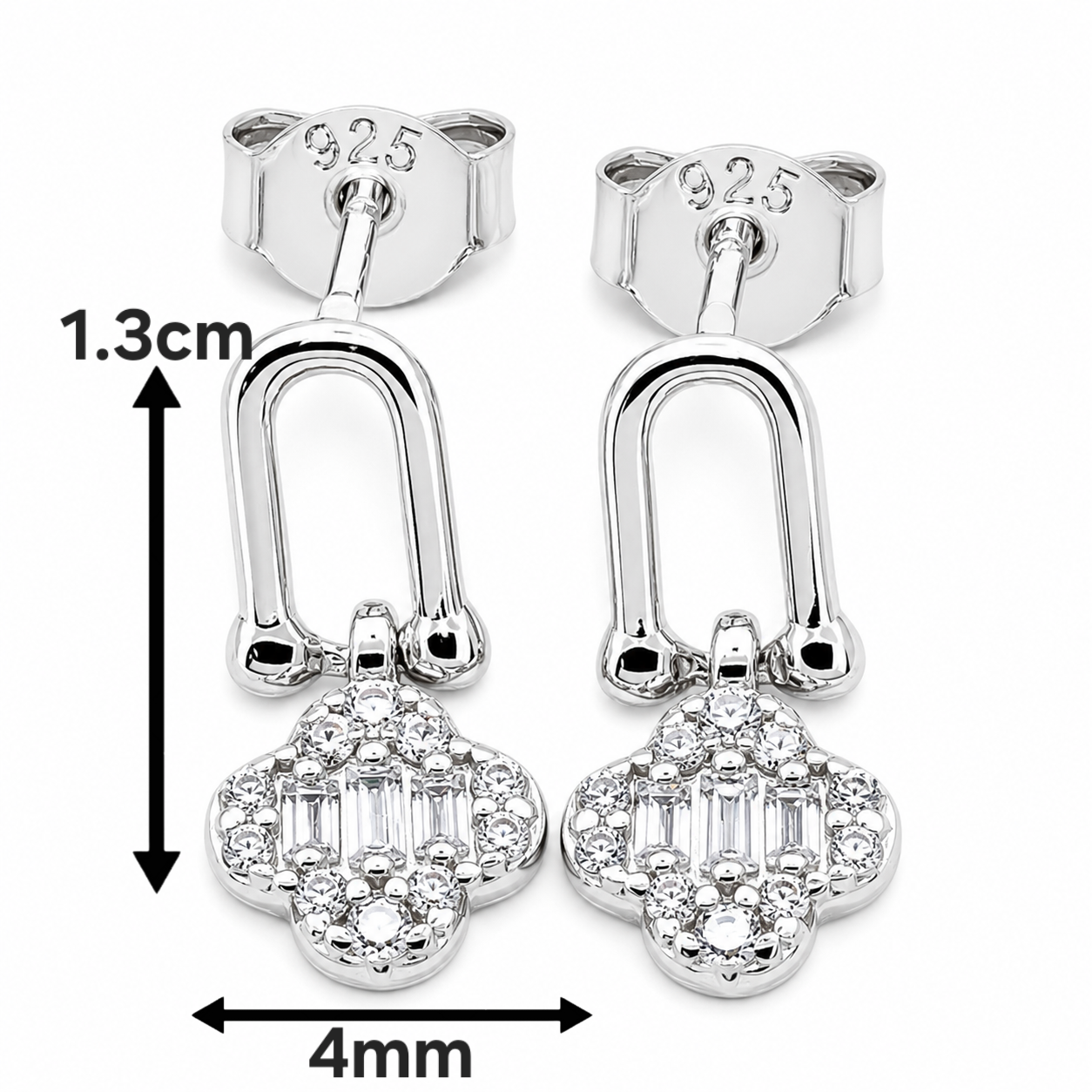 Arete Mini Van Zirconia Plata Ley 925