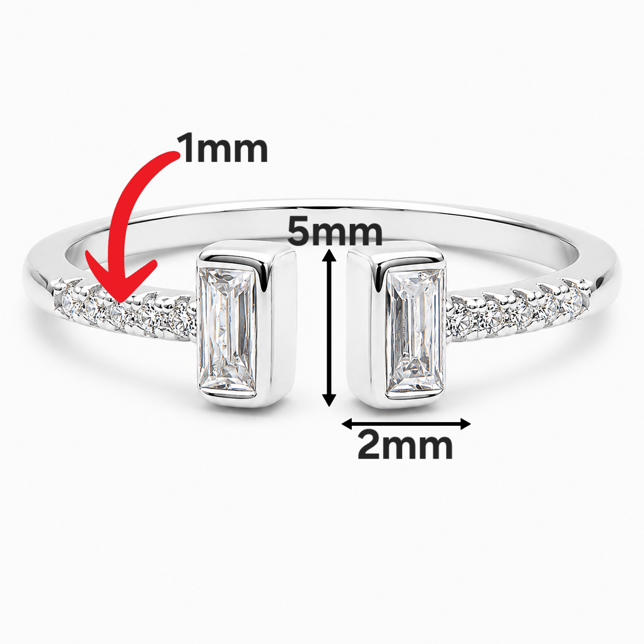 Anillo Zirconia Ajustable Plata Ley 925