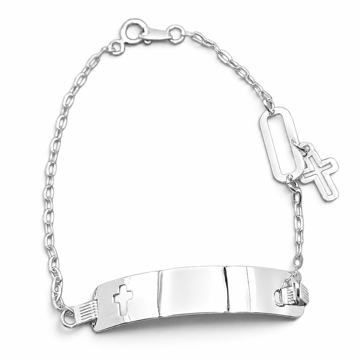 Esclava Cruz 1mm Plata Ley 925