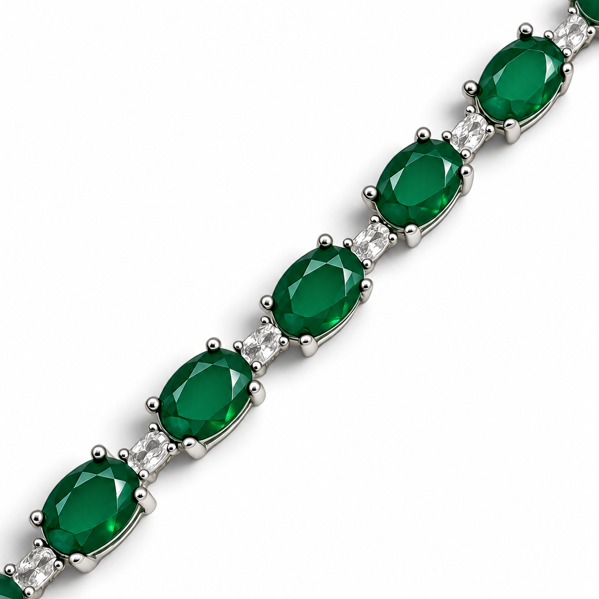 Pulsera Verde Turmalina Zirconia Plata Ley 925