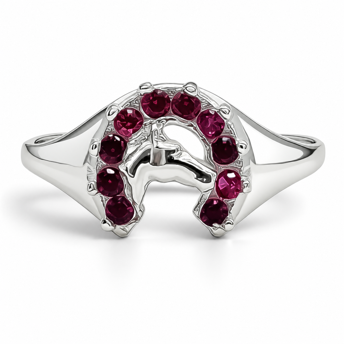 Anillo Herradura Fiusha Plata Ley 925